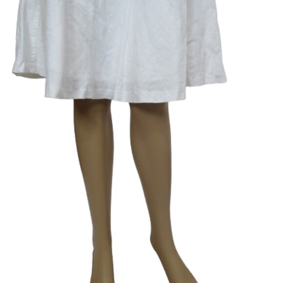Zara Woman White Linen Midi Skirt with Belt - Picture 4 of 7